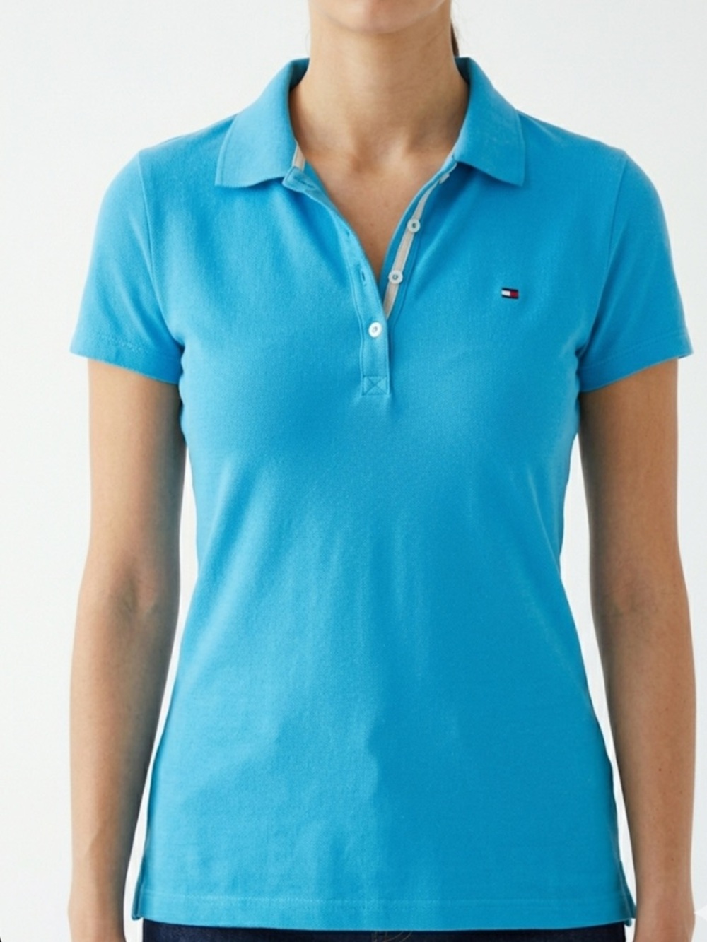 Tommy Hilfiger Classic Polo Shirt Blue‎ Preppy Casual Everyday Essential Medium